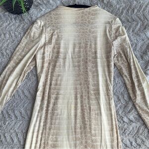 Cream Long Sleeve Dress